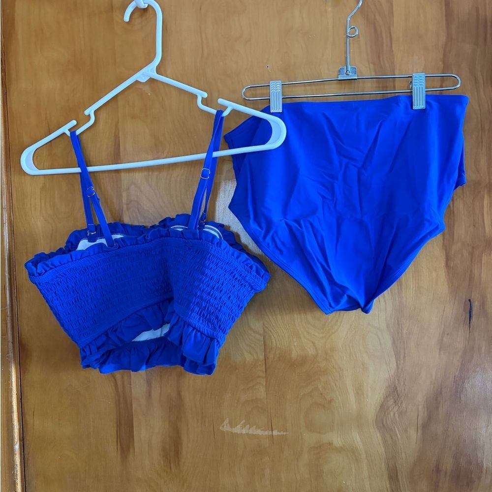Blue Ruffled Bikini Set - Picture 2 of 3